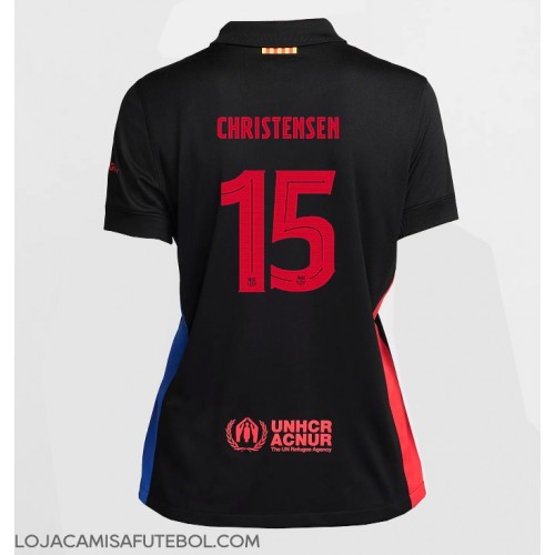 Camisa de Futebol Barcelona Andreas Christensen #15 Equipamento Secundário Mulheres 2024-25 Manga Curta